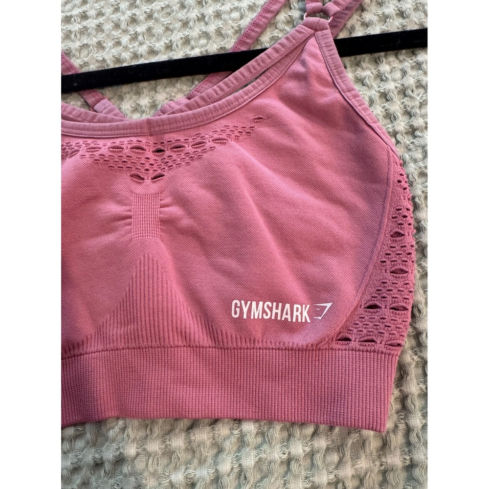 Gymshark Energy+ Seamless Sports Bra Dusty Rose Pink Strappy Back XS/S - Picture 5 of 6